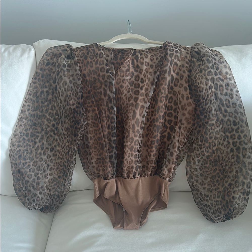 Leopard Print Sheer Bodysuit